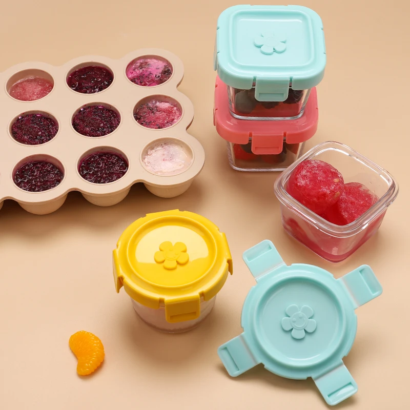 Silicone Baby Food Container Freezer Portable Baby Food Storage Tray With Cups Good Price Silicone Baby Food Storage Container