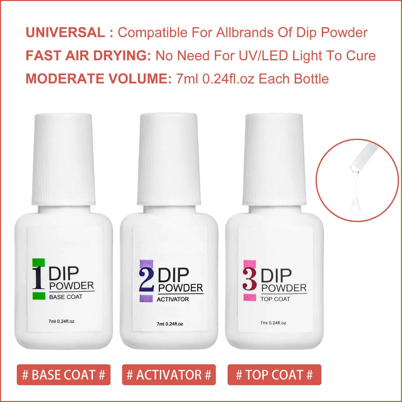 Custom Private Label 3 in 1 Acrylic Powder set Wholesale Private LOGO Nail Dipping Nail Acrylic Powder Essential Kit