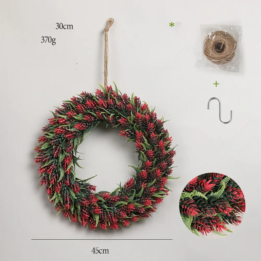 Artificial Wreath Lifelike Pine Cones Real Touch Decorative Flowers Flocking Frosting Process Artificial Plants