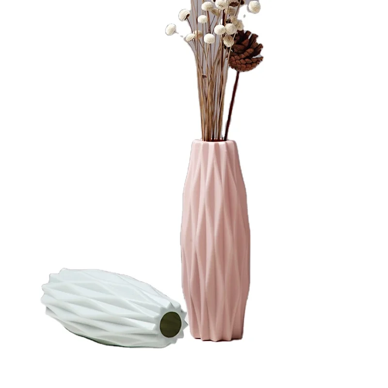 Plastic vase for home living room with dried flowers decorative ornaments office plant vase simple