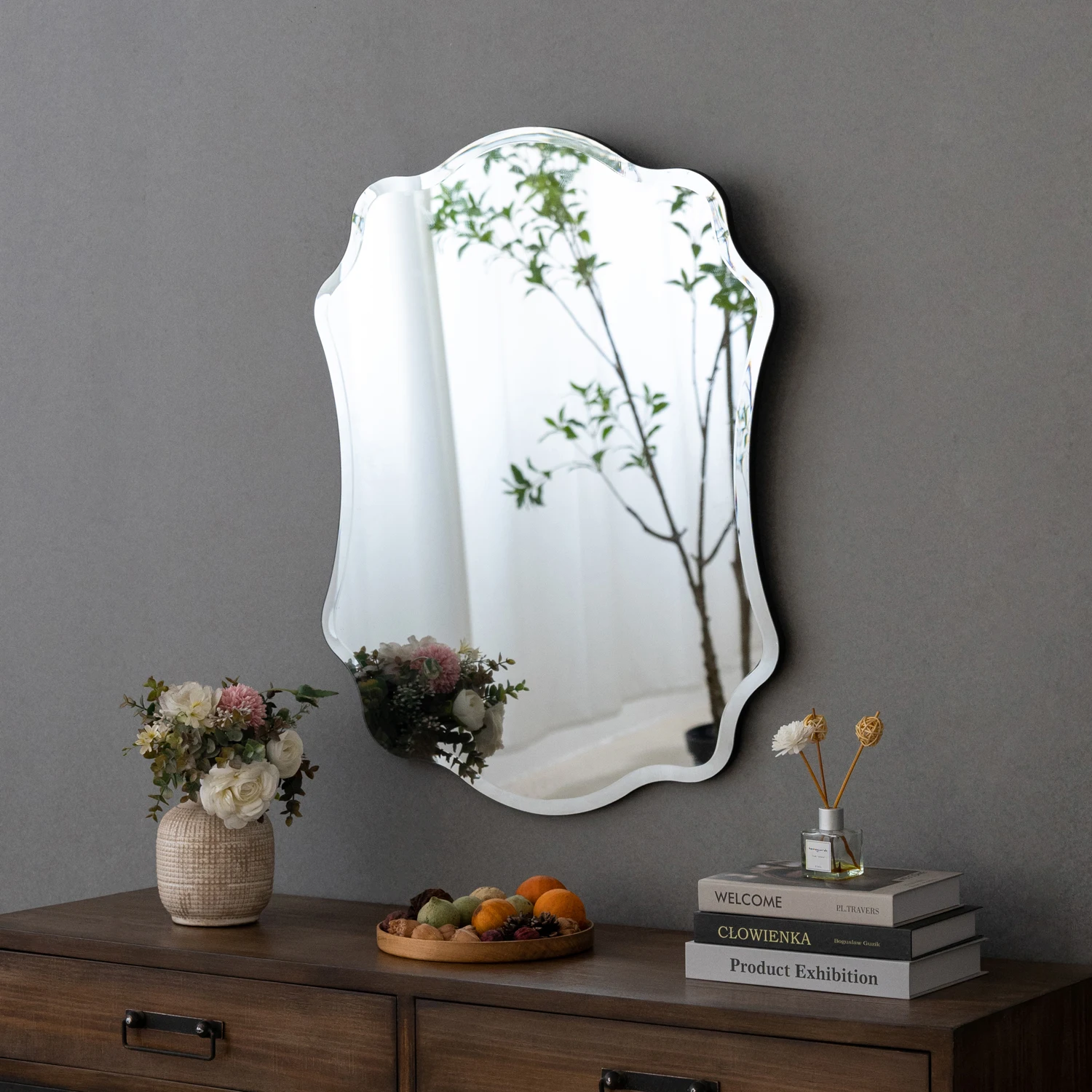 Alternate shape beveled Wall Mirror sofe Edges Mirror Irregular Shape Factory Price