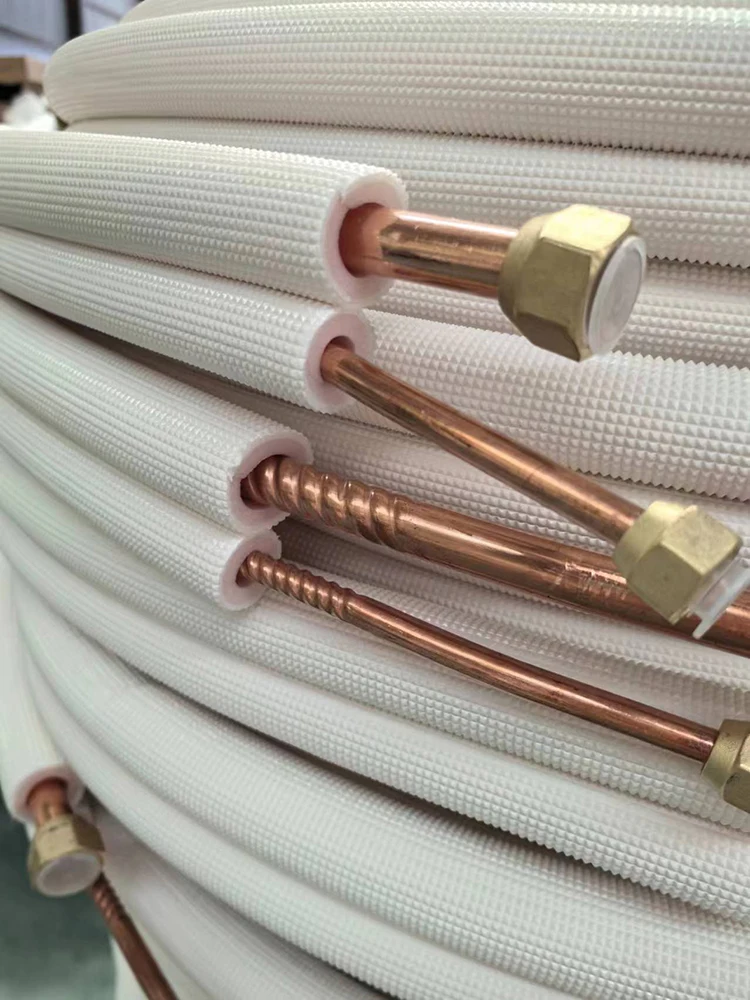 AC copper line Installation Set with Copper pipe & Coil Line Set Essential Parts for Cooling System