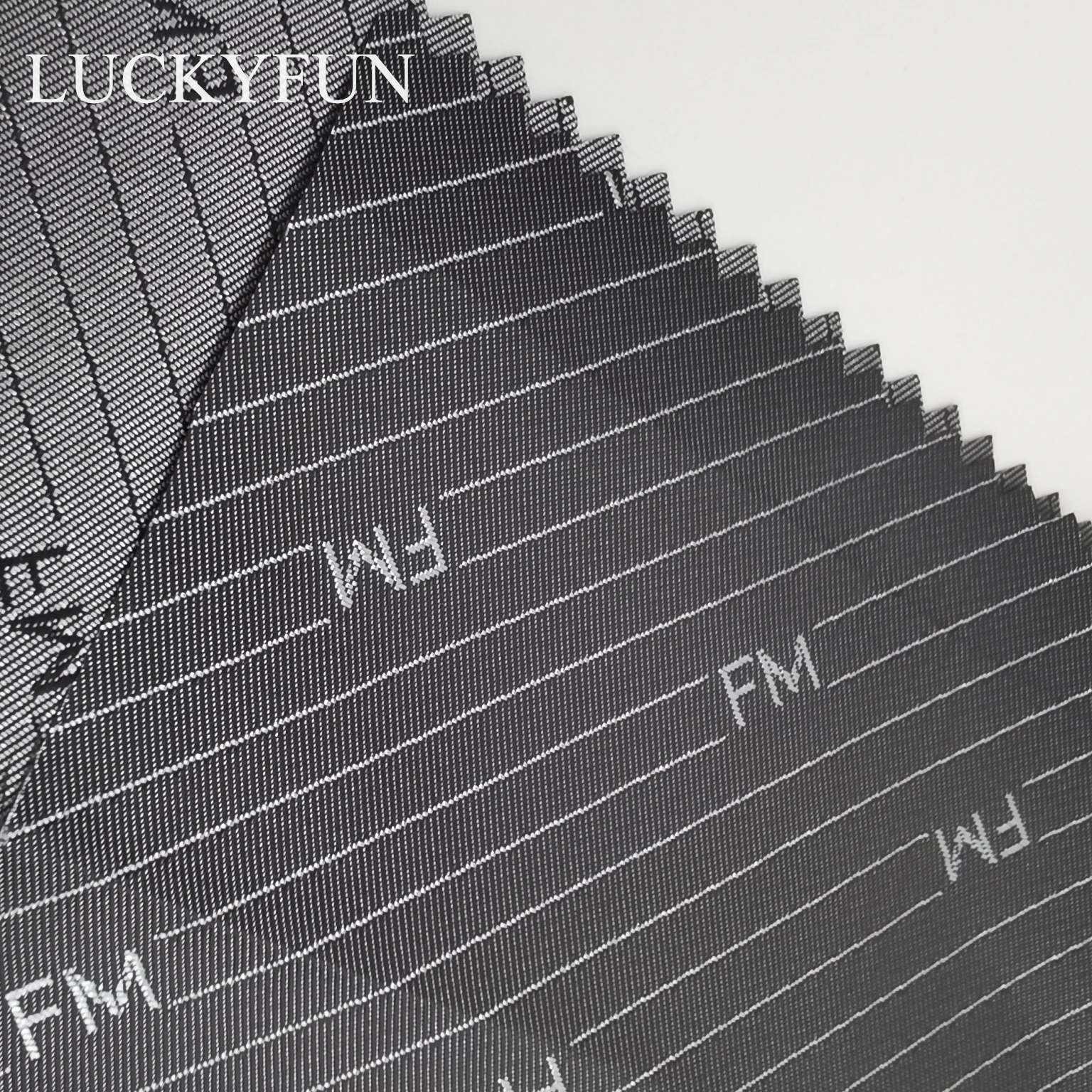 100% polyester jacquard FM letter cationic  luggage and clothes fabric with coated PU for Inner lining