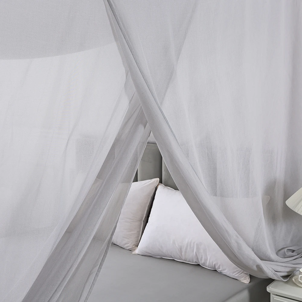 Urgarding Silver-Cotton Box Shape  Anti Radiation EMF Mosquito Nets Bed Canopies For Queen Size