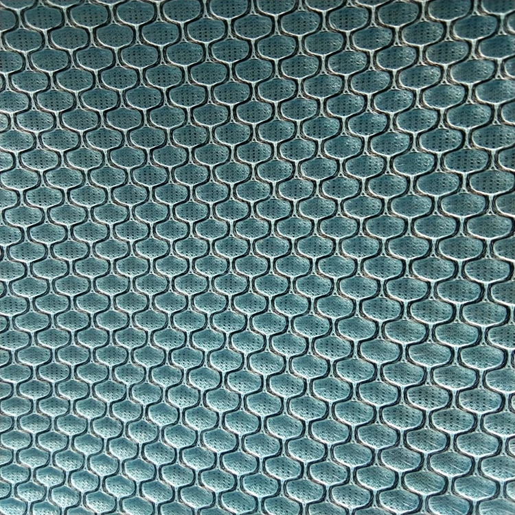 100% Polyester Cooling Breathable Black Honeycomb 3d Air Mesh Fabric For Backpack