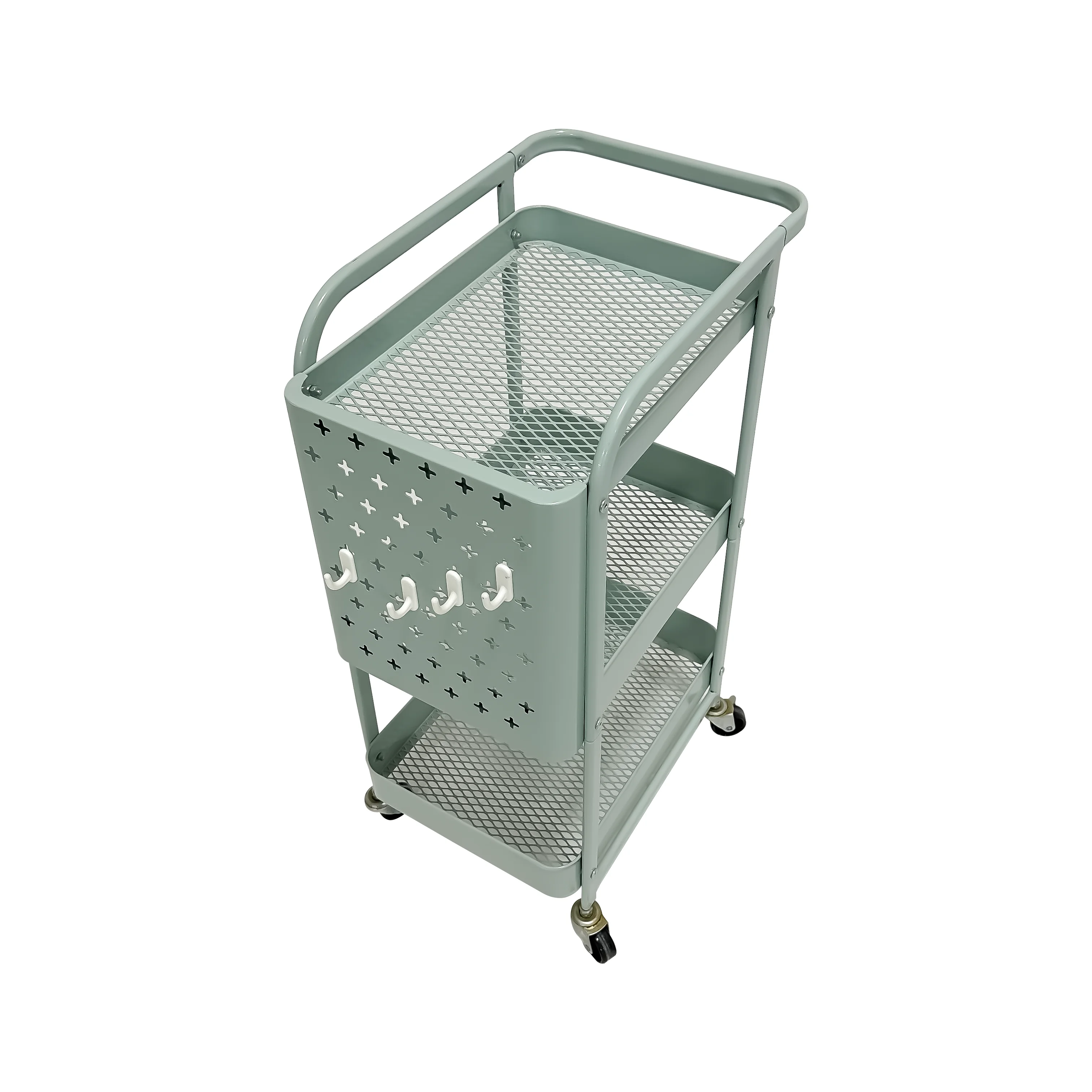 View Larger Image Add to Compare  Share Factory Supply 3 Tier Metal Utility Cart Mobile Trolley Cart Storage Rolling Cart for