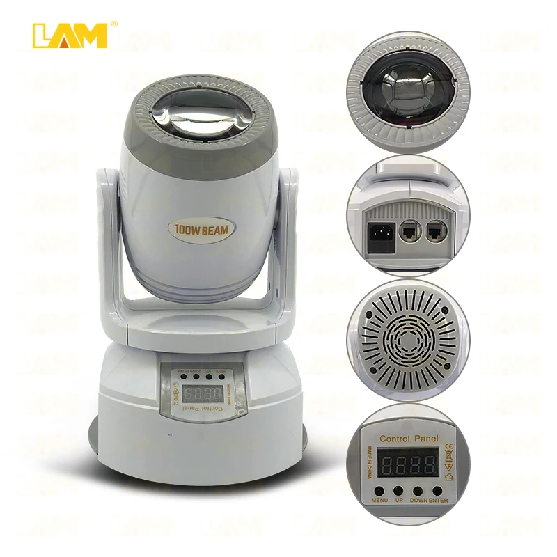 White Housing 100W Led Spot Moving Head Light Ceiling Type Beam Led Disco Mini Moving Head for Wedding Party Dj Shows Disco Bars