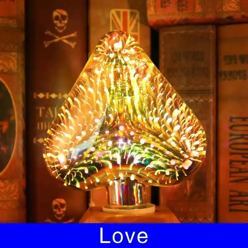 Wholesale Custom Logo 3D Firework LED Light Bulb Holiday Party Wedding Decorative Filament Bulb