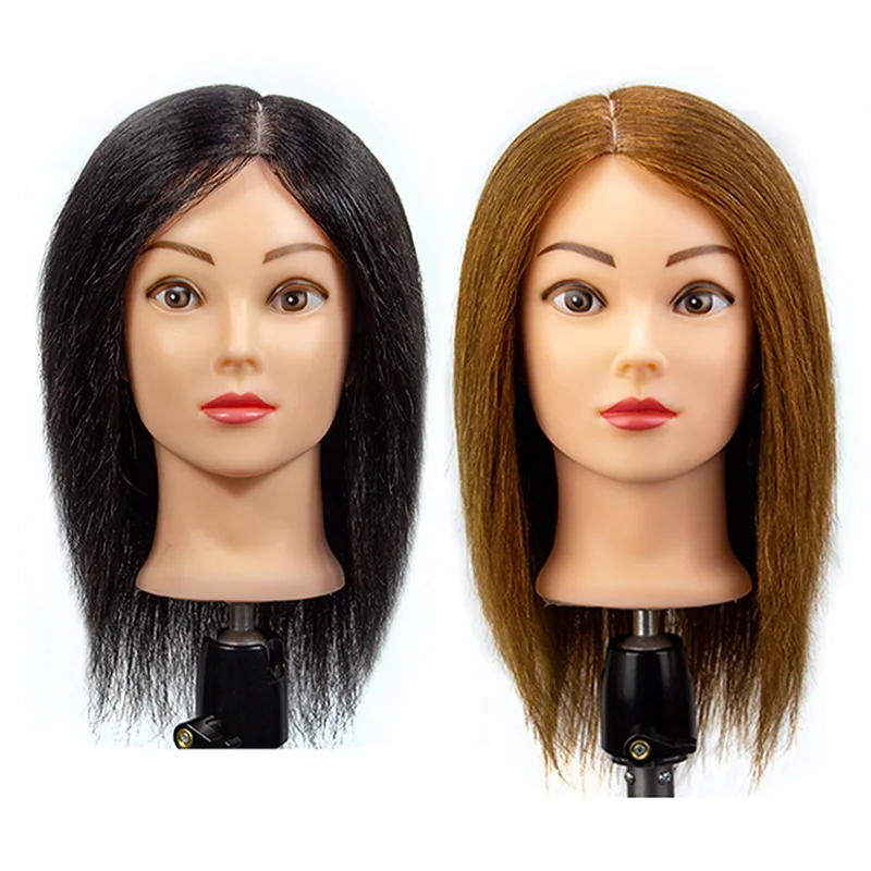 Female  natural Hair Salon Beauty Styling  Teaching Head Practice Head Hair Dummy Training Mannequin Head with Hair