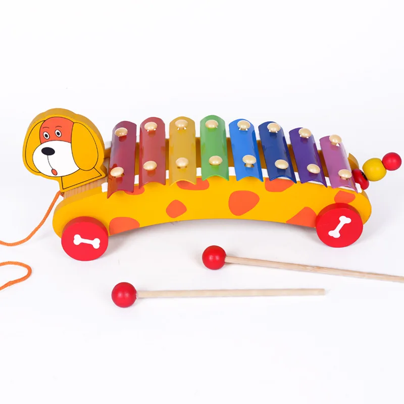 Montessori Hand Knock Musical Animal Toy Wooden Music Early Education Animal Percussion Eight-notes Xylophone Baby Musical Toy