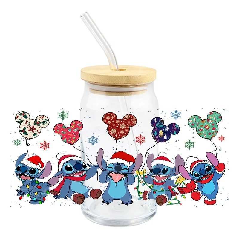 Factory Wholesale Christmas Tree Uv Dtf Cup Wrap Transfers Transparent Film Waterproof Custom Uv Dtf Wrap Transfer Print