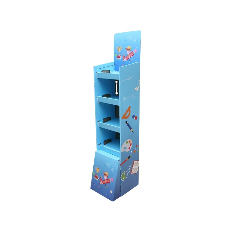 Customize Printing Shop Promotional Cardboard 3-Layer Stationery Display Rack