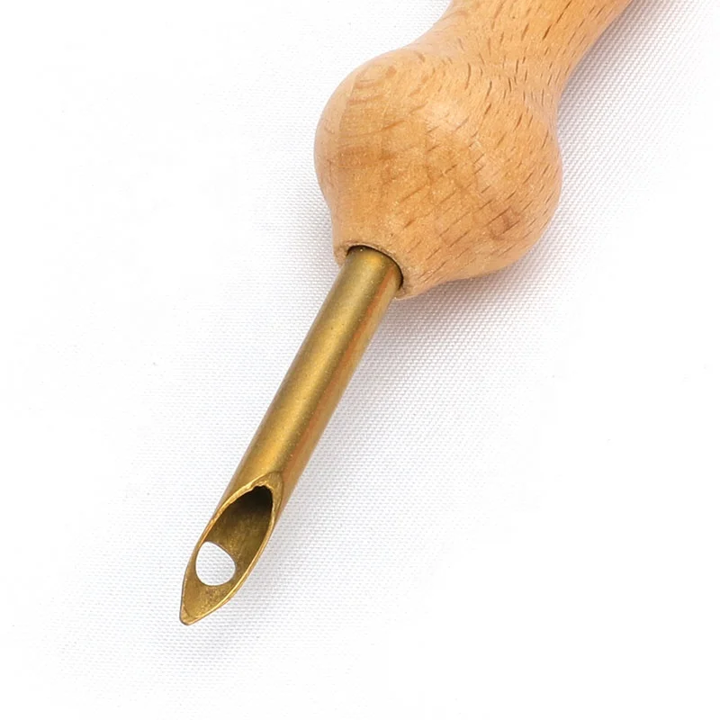SHELIKE Knitting Tools Big Size Wooden Handle Punch Needle Set Embroidery Tool Punch Needle for Rug Hooking
