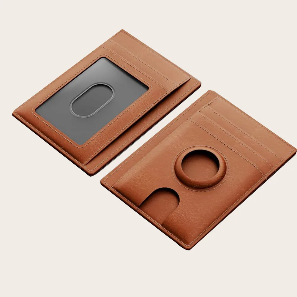 Luxury custom logo rfid blocking slim genuine leather id credit card holder wallet card holder