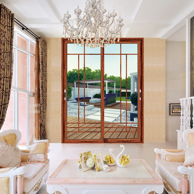 Foshan factory aluminium profile bullet proof glazed sliding doors patio door balcony security sliding door