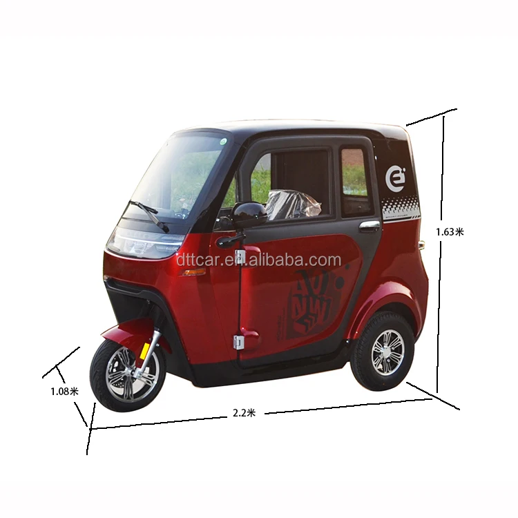 2024 EEC New Design 3 Wheel Electric Tricycle Adult Scooter Trike Car from China 60V Multimedia 1000w Closed Enclosed Motorcycle