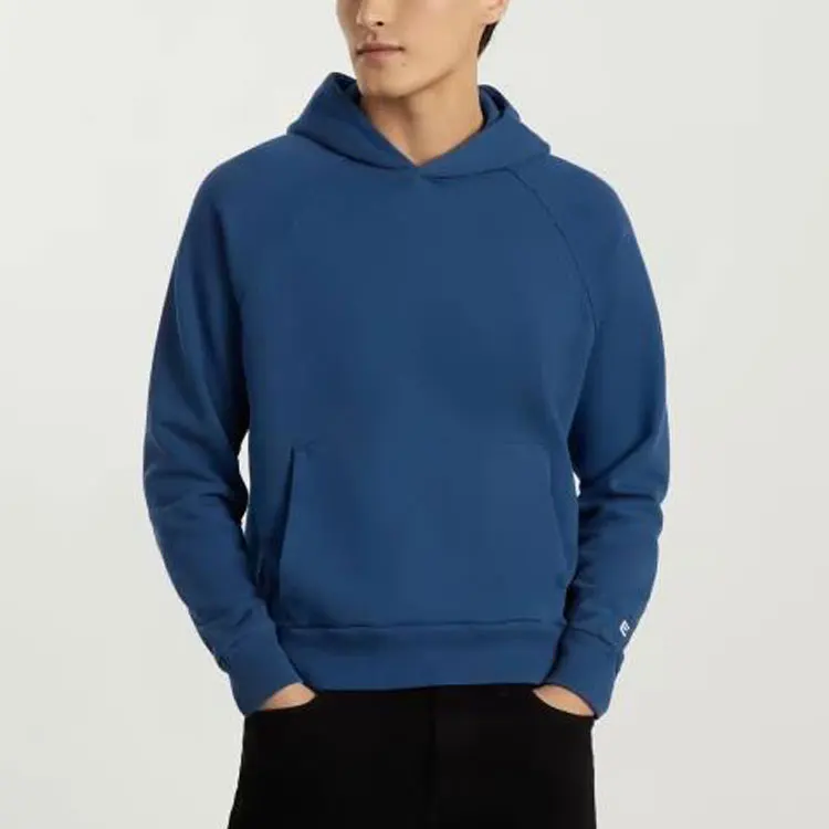 Custom Wholesale Pullover Fitted Heavyweight 100% Cotton Raglan Crop Men Workout Double Layer Hoodies