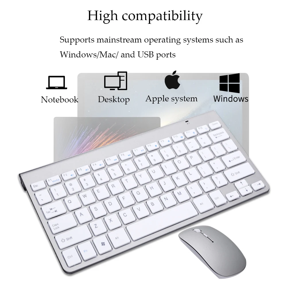 Laptop wireless keyboard and mouse Slim Compact external USB mini tablet 2.4Ghz 78 key replaceable PC gaming pink
