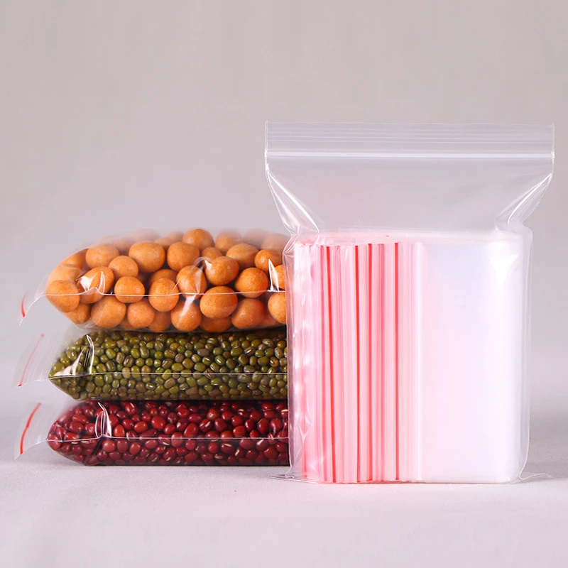 100pcs Clear grip seal bag small poly baggy self press plastic zip lock bag