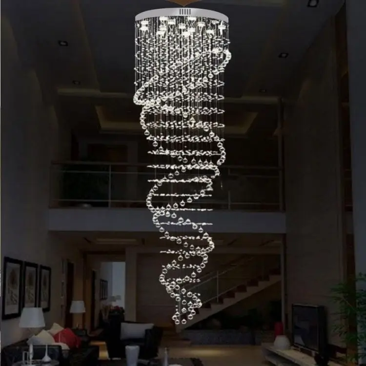 Staircase Crystal Chandelier Lighting Double Spiral Crystal Ceiling Lamp Living Room Bedroom Hanging chandelier