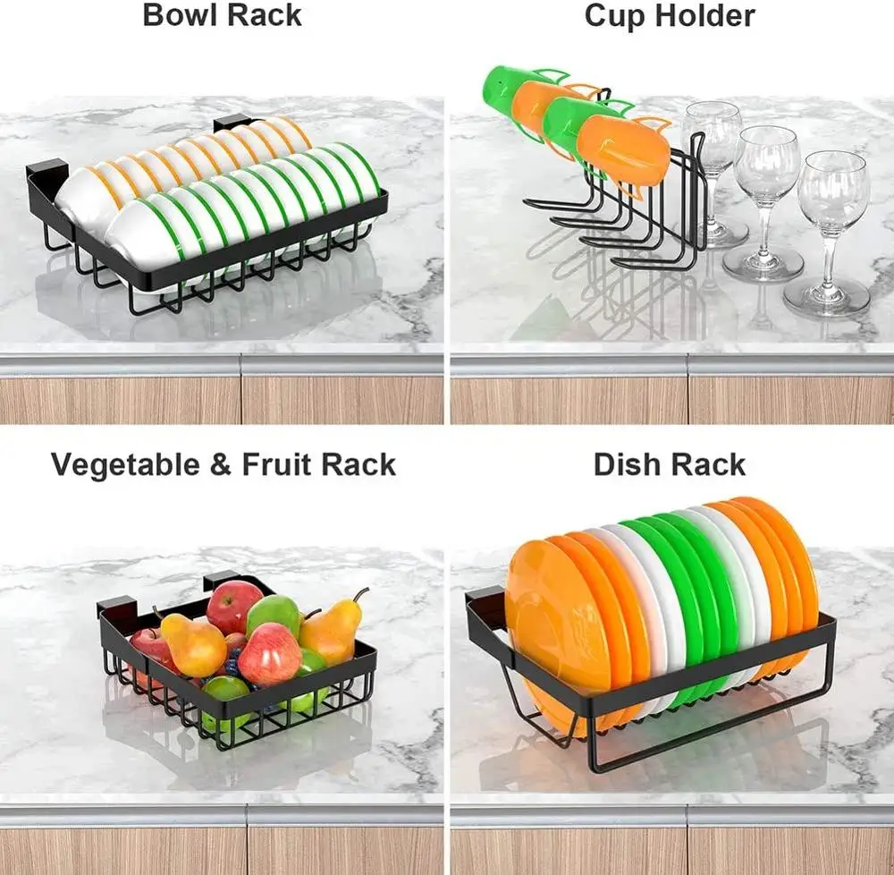 Dish Drying Rack Over Sink Stainless Steel Sturdy Dishes Drainer Space Saver Storage Shelf With Utensils Holder for Kitchen Sink