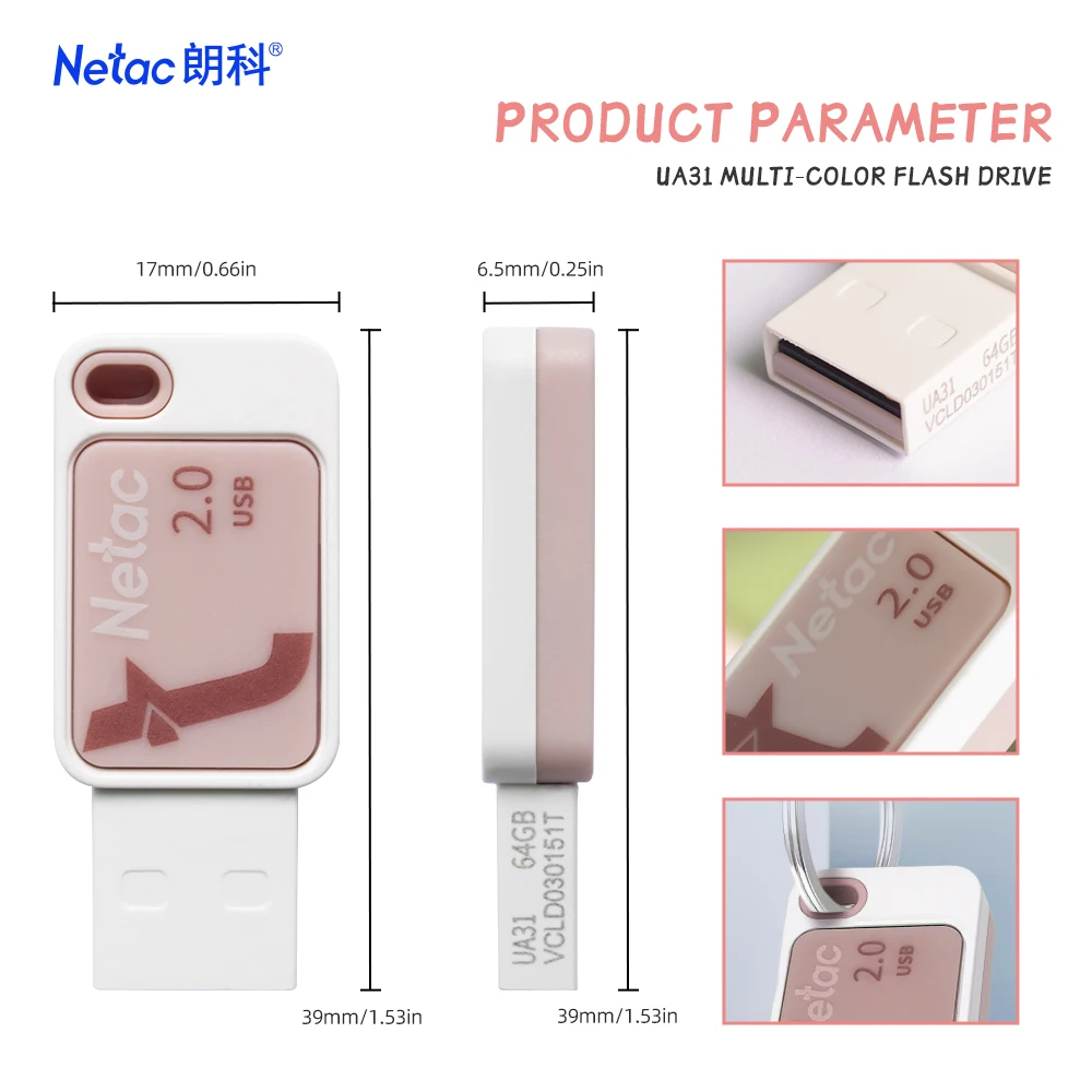 Netac USB Flash Drive 2.0 8GB Student Waterproof Pen Drive USB Disk on Key Pen drive Original Factory OEM service