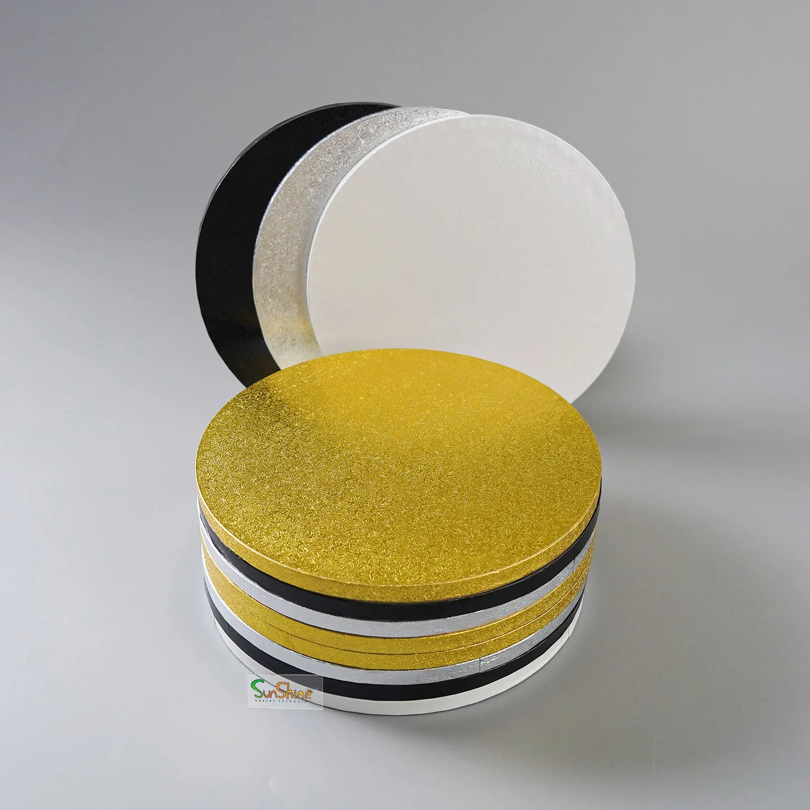 8/10/12/14/16 inch sliver round Cake Board Drums with Smooth Edges Decorative Display Cake Icing Plates