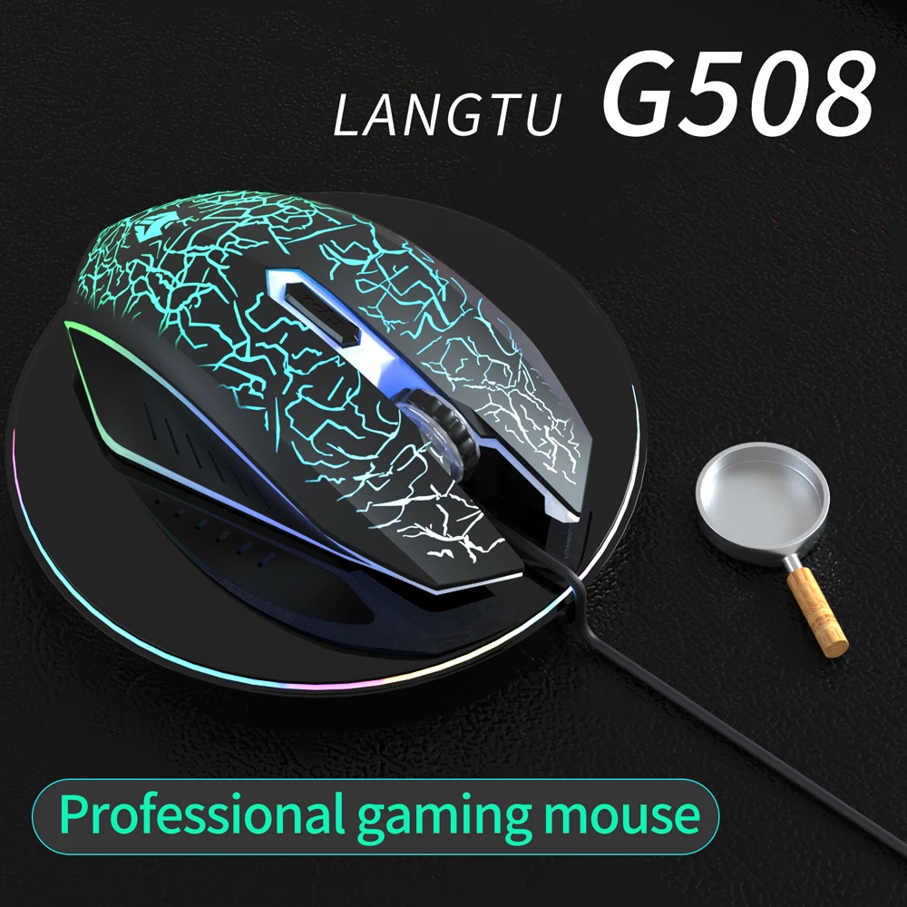 Проводная игровая мышь с RGB-подсветкой эргономичная программируемая для геймеров Windows ПК
