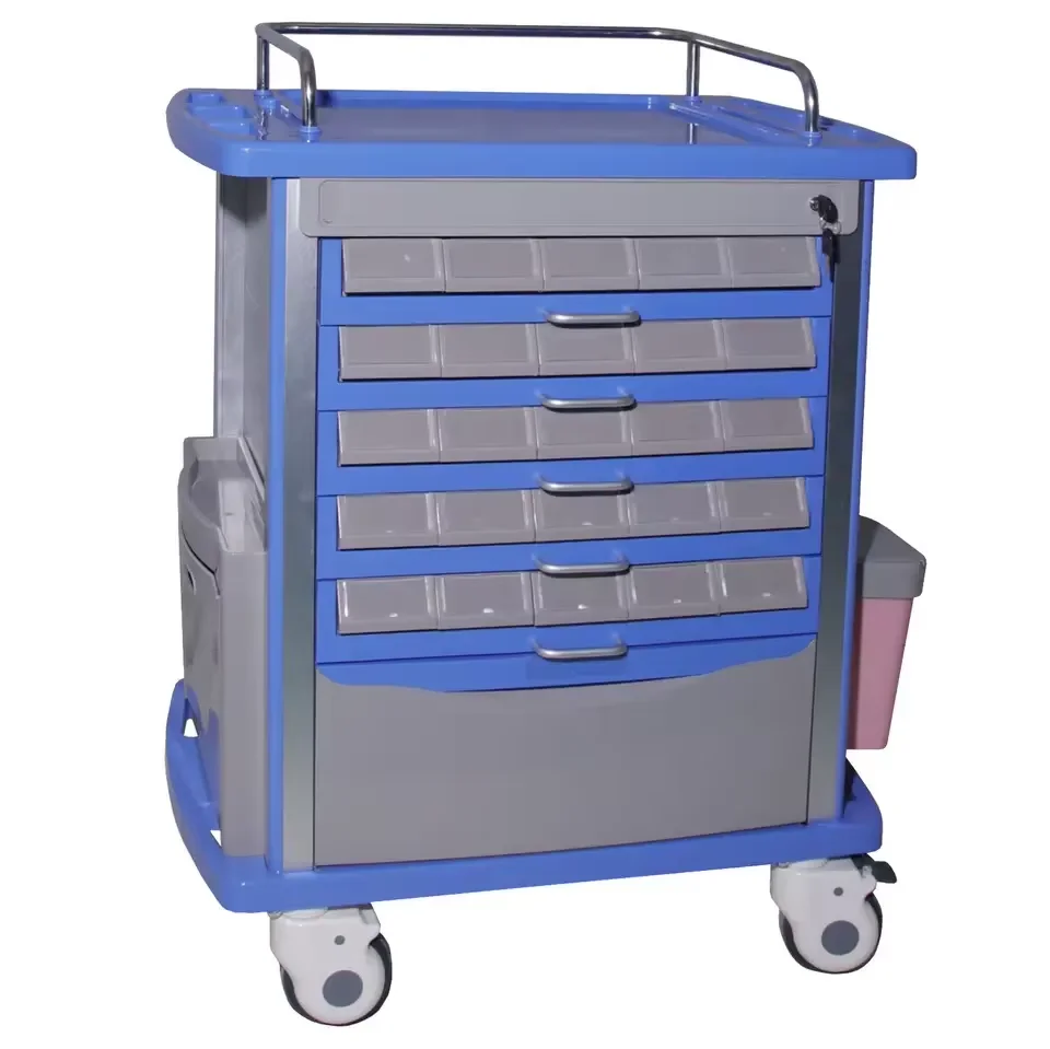 Medical Trolley Drug Cart ABS Drug Trolley ABS Medicine Cart Anesthesia Trolley for Hospital Furniture