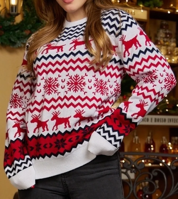 C Clothing Women High-Quality Winter Jumper Ladies Couple Outfits Christmas Style Sweater