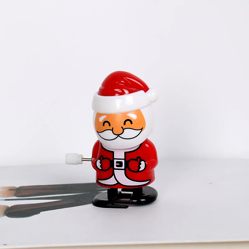 Wholesale 7cm PVC Plastic Santa Claus Snowman Cartoon Action Figure Wind-up Toys Party Gift For Kids Christmas Gifts