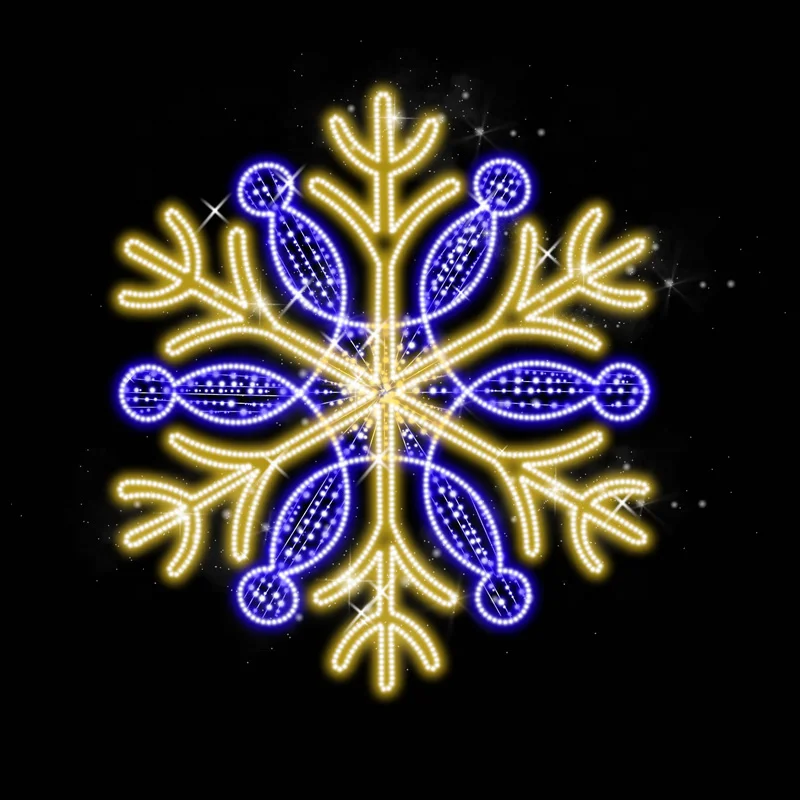 2D outdoor illuminated commercial christmas decoration hanging large led christmas snowflake lights