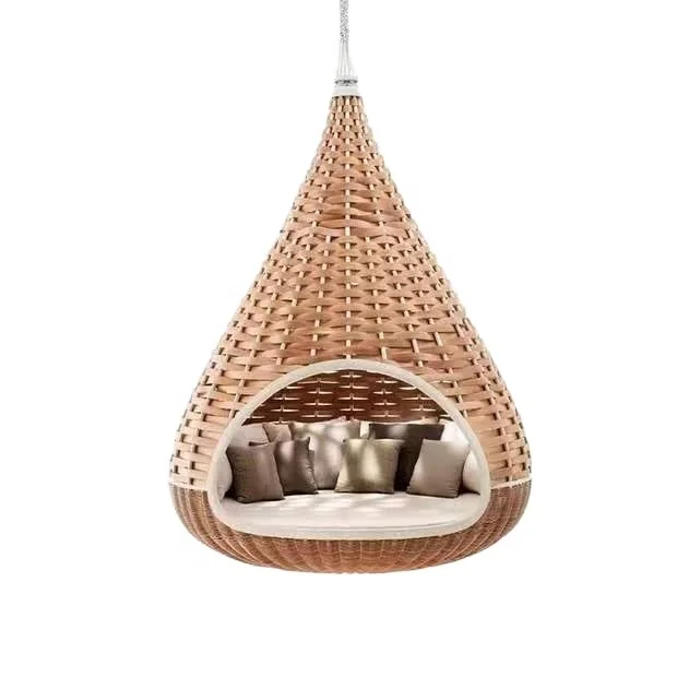 outdoor rattan furniture Round Hang Swing  chaise lounge swing chairs Egg Swing