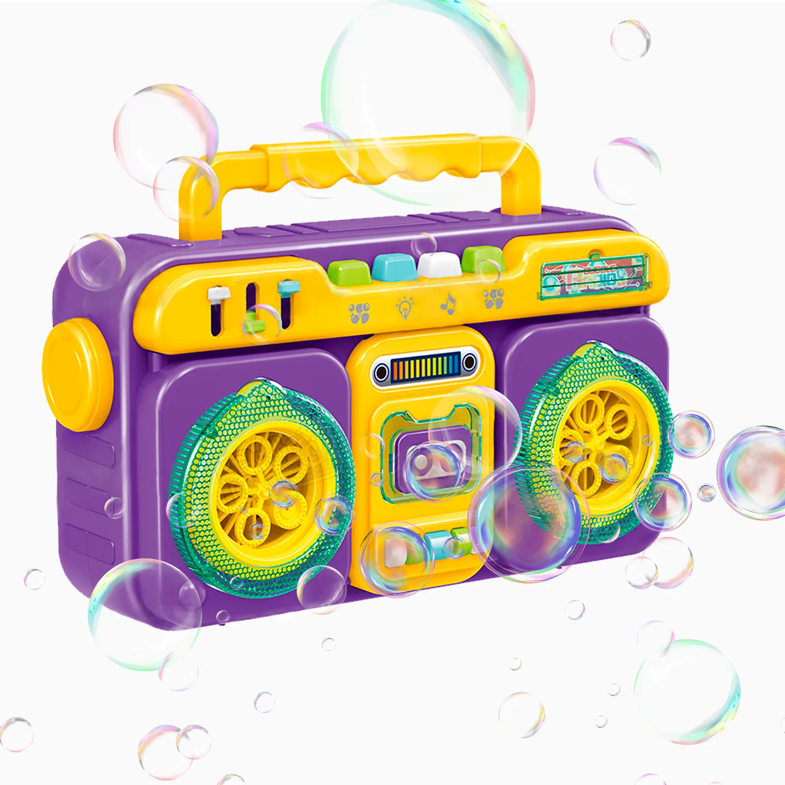 Summer Toys Good Quality Outdoor Play Bubble Machine with Light and Music Electric Bubble Gun