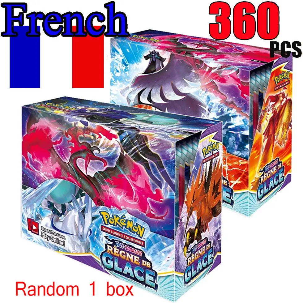AHTEM 360 Pcs/Box English French Spanish Playing Games Pokemoned Cards Poke Mon Cards Booster Box Poke Mon Cards