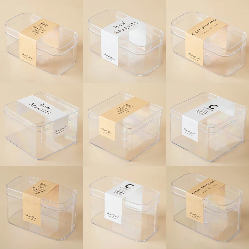 Plastic Boxes Acrylic Transparent Biscuit Durable Using Clear Rectangle Pastry Plastic Tiramisu Dessert Cake Box
