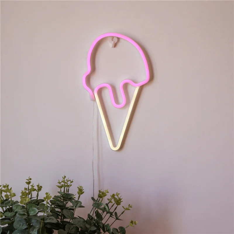 led ice cream neon light room decoration light ice cream neon light