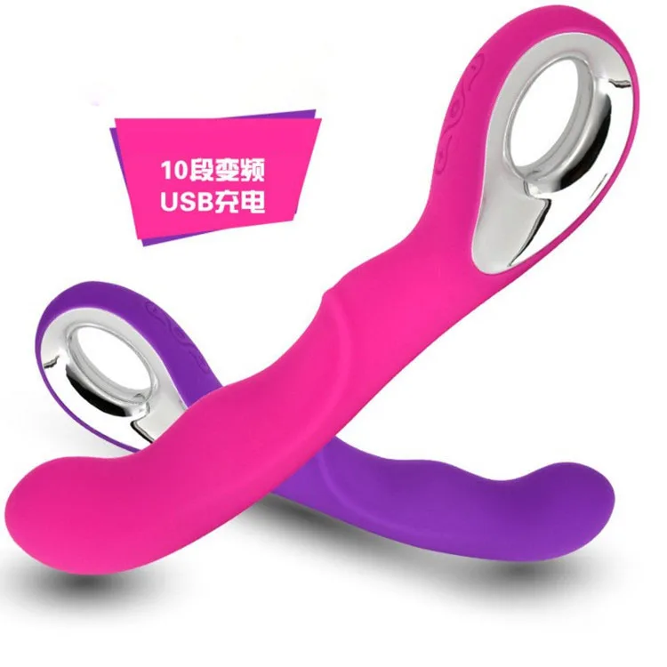 Hot Sale Powerful 10 Frequency Mode Vibration Silicon Purple Rose Red Adults Waterproof Vibrator Wand Massager G Spot Dildo