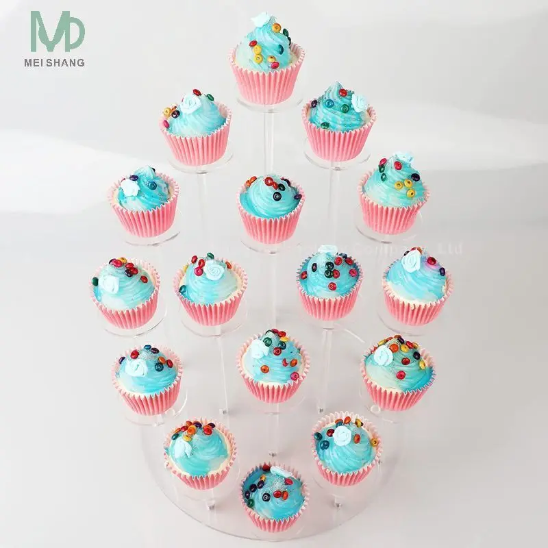 Factory 4 Tier Acrylic Cupcake Stand, Premium Cupcake Holder, Acrylic Cupcake Tower Display Cady Bar Party Decor Display