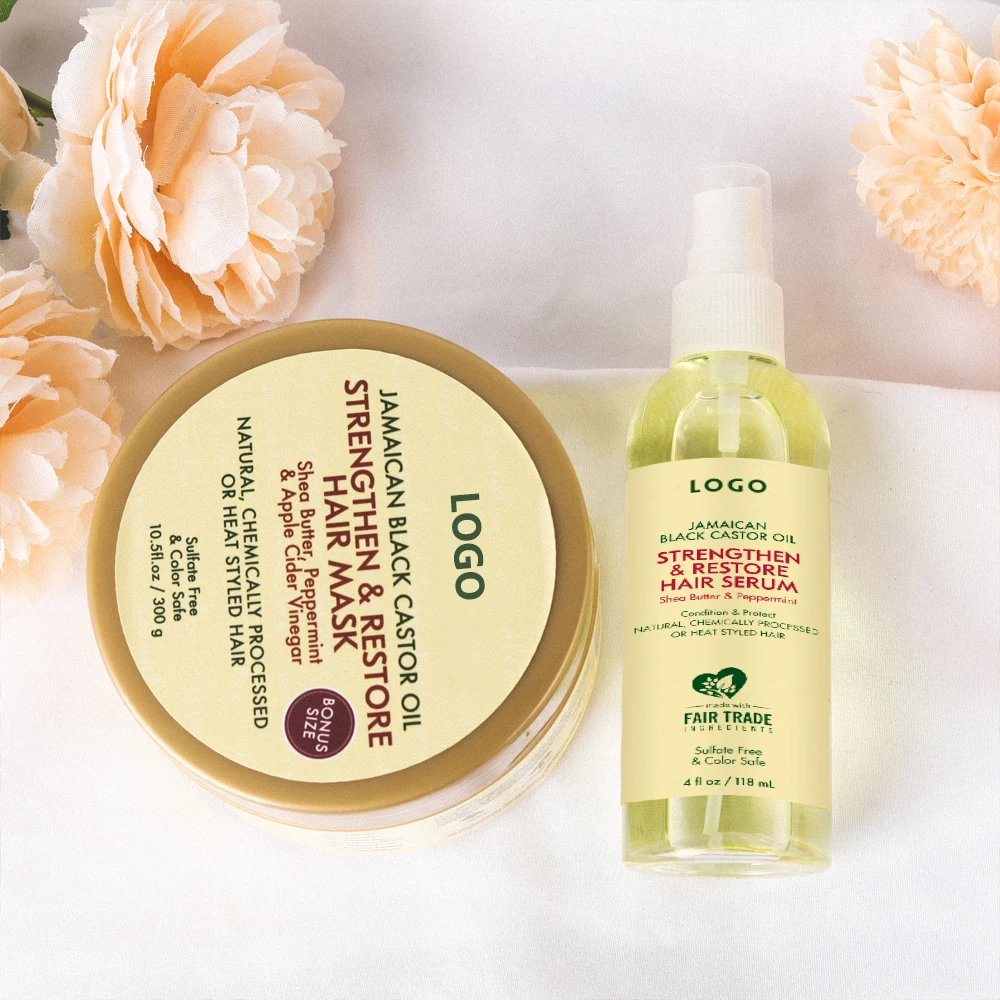  Customized Logo Private Label Natural Organic Professional Salon Products Black Castor Oil Hair Care