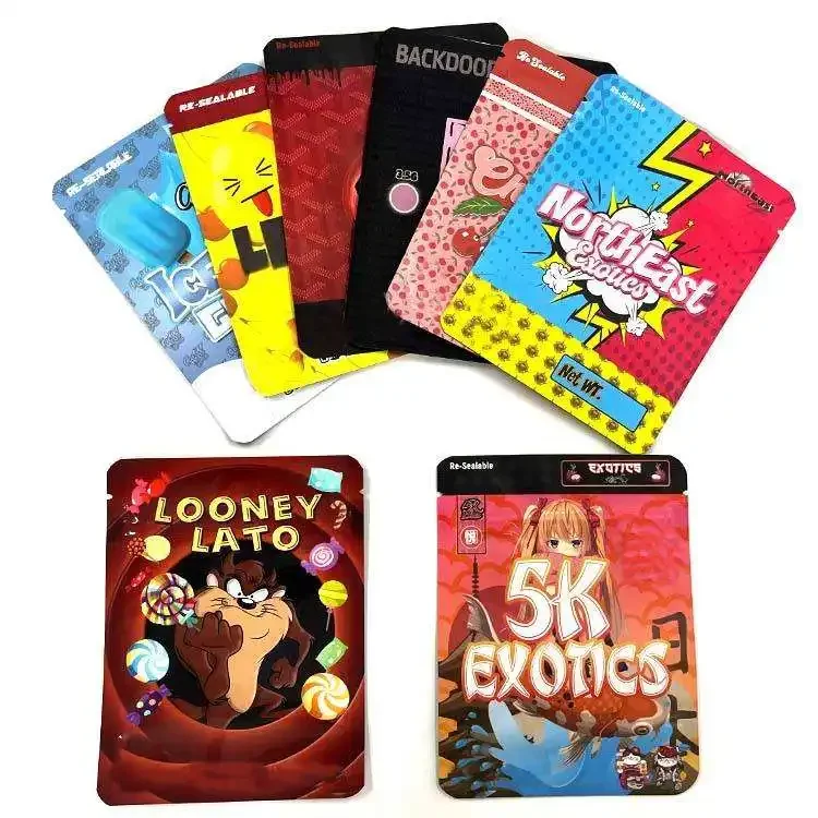 3.5G 7G 14G 28G Custom Plastic Doypack Smell Proof 3.5 Grams Mylar Bags With My Logo