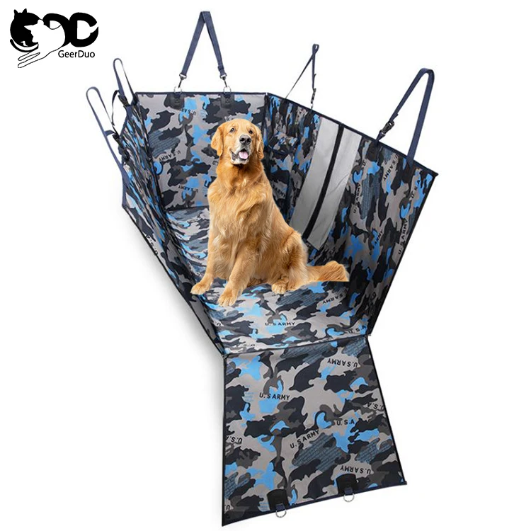Geerduo Back &Trunk & Passengers Seat Dog Hammock for Rear Seat with Mesh Window Dog Car Seat