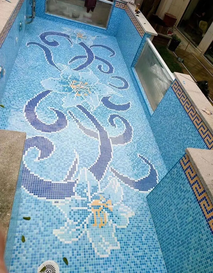 Персонализированный дизайн мозаика для бассейна стеклянная керамическая плитка головоломка