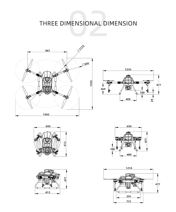 wheelbase foldable EFT G06 6L 6KG agricultural spray  frame  quadcopter drone with camera