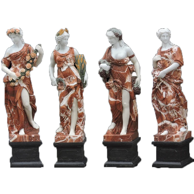 Factory Supply Outdoor Natural Stone Marble Four Seasons Angel Statues