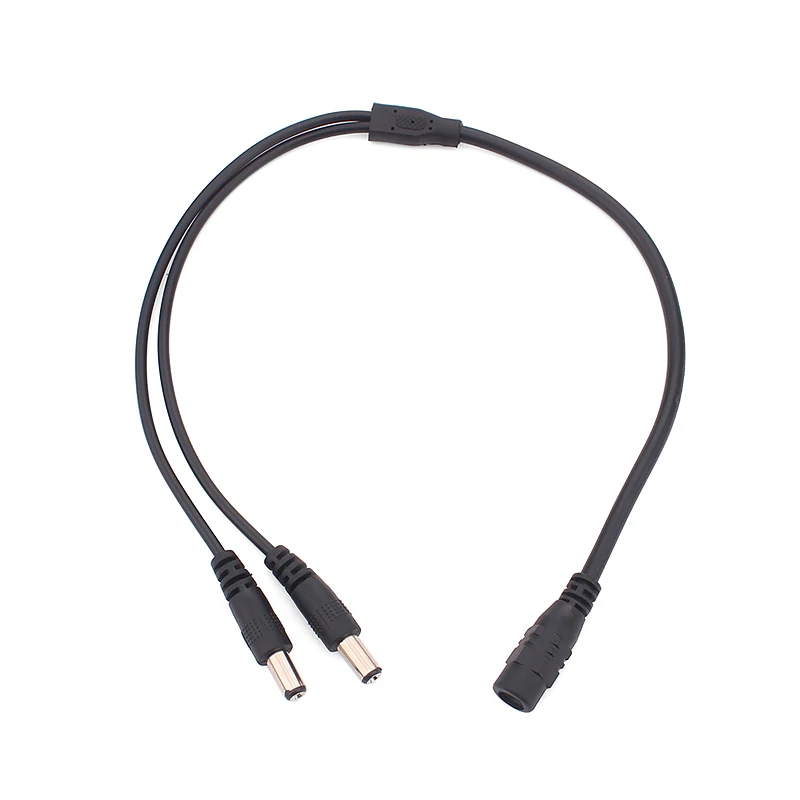 1 To 2 Way 2.1x5.5 mm / 2.5x5.5 mm 12V Female To Male DC Power Cable DC Splitter Cable 1 To 2