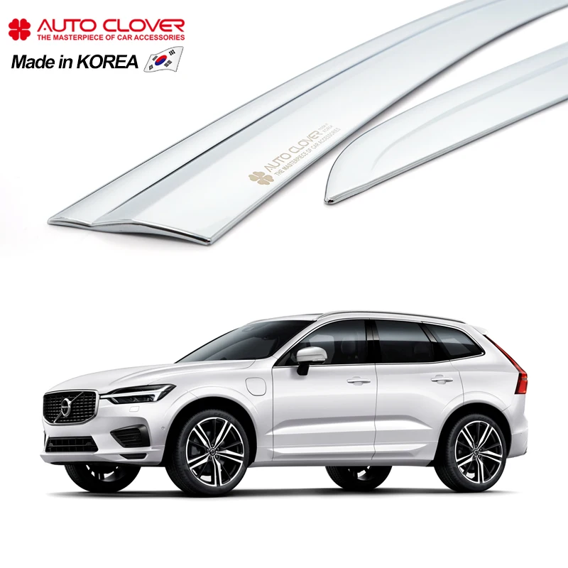 AUTOCLOVER For Volvo XC60 Chrome Door Visor Windows Visors for Car Side Rain Guard Wind Deflector B557