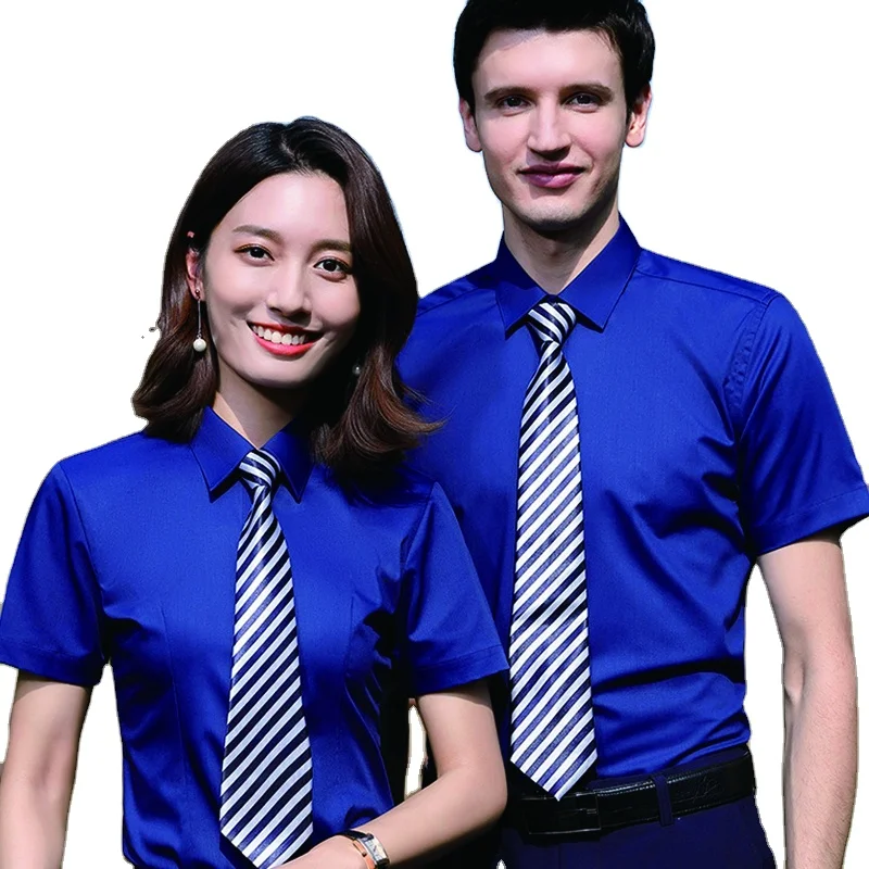 Wholesale China Factory Summer Short Sleeve Workwear Uniform Shirts Unisex Men Shirts