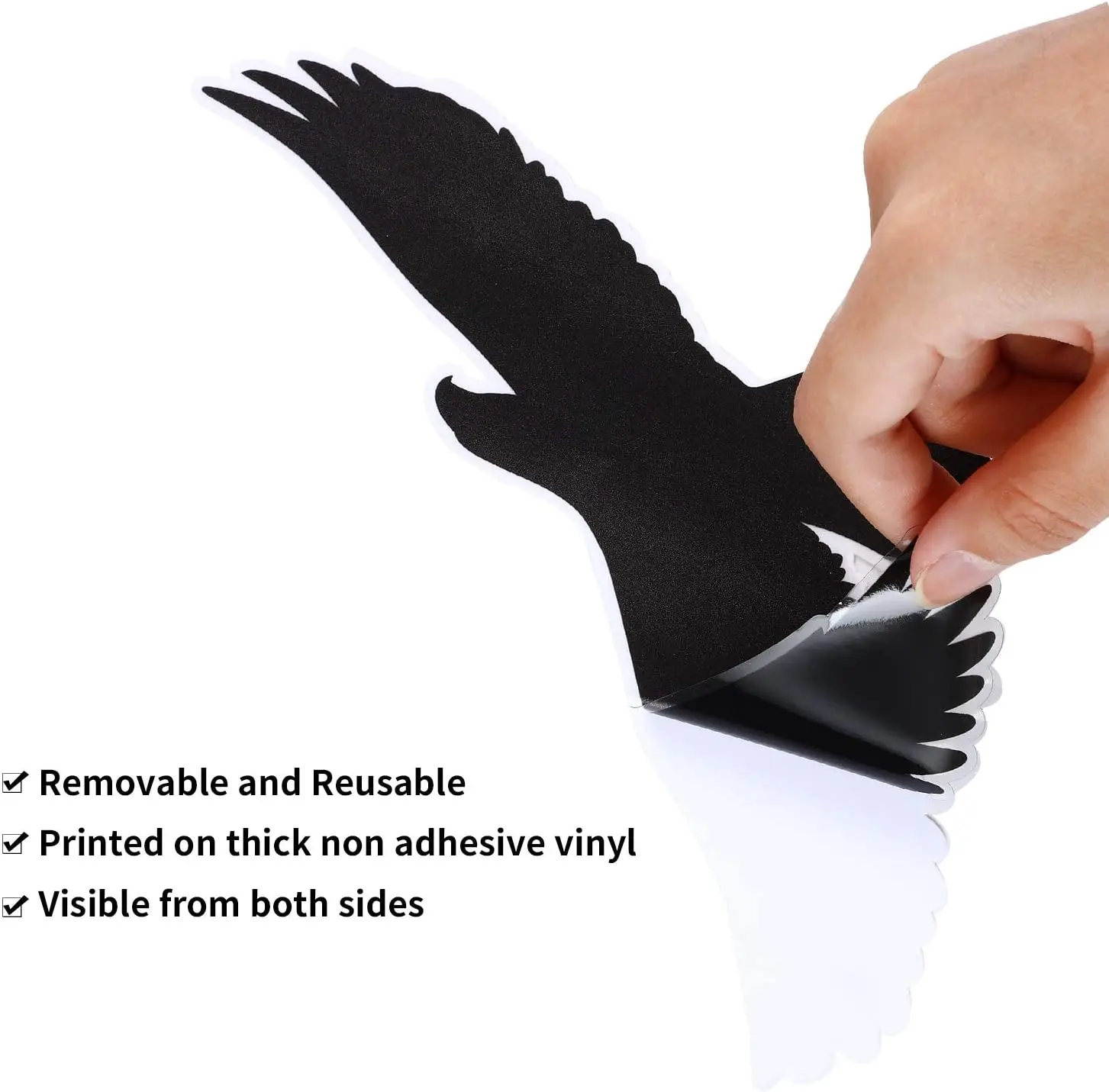 Anti- Collision Window Bird Stickers Decals Glass Door Protect and Save Black Bird Sticker