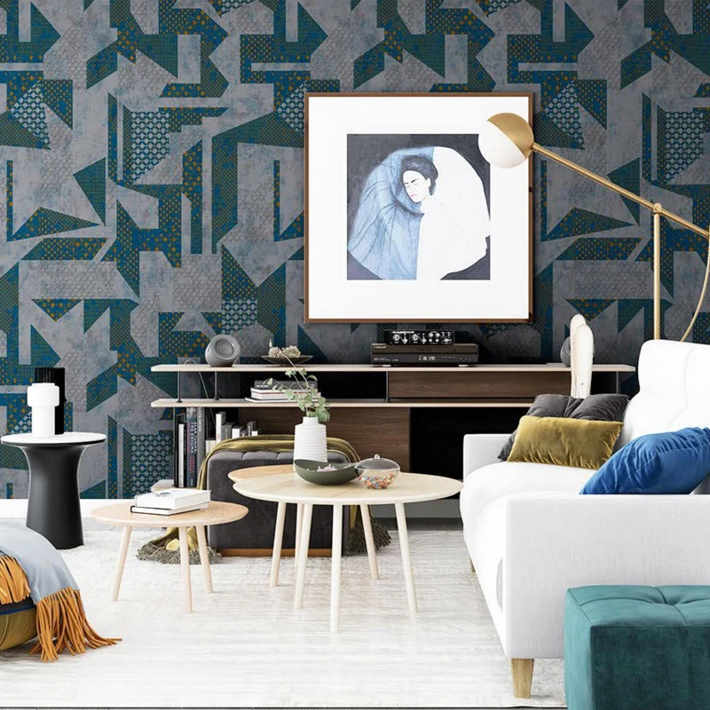 Modern 3D Wallpaper Simple Geometric Lines  Home Decor Wallpaper Waterproof Design PVC Abstract Vinyl Wallpaper